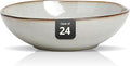 Organic Shape Highland Ceramic Soup/pasta Bowl, 24pcs 30oz Handmade Reactive Glaze Stoneware 8inch Bowls with Wavy Edge, for Kitchen, Microwave & Dishwasher Safe, Scratch Resistant-grey