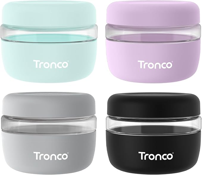 Tronco 16 oz Glass Food Storage & Lunch Bowl Containers with Airtight Lids