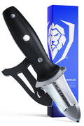 Dalstrong Clam Oyster Knife- 3” Shellfish & Oyster Shucker Clamp Knife - Gladiator Series Elite - Forged HC German Steel - Crab Eating Utensils- G10 Handle - W/Sheath- NSF Certified