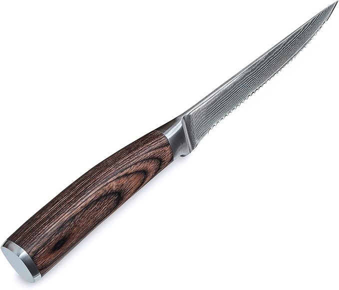 Wakoli EDIB Damascus Steak Knife Set, 4-Piece VG10 Stainless Steak Knives