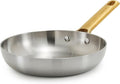 GreenPan Stainless Steel Tri-Ply Reserve 10” and 12” Frying Pan Skillet Set, Multiclad Cookware, Induction, Oven & Broiler Safe to 600°F, Heat Responsive Core, Dishwasher Safe, Gold Handles
