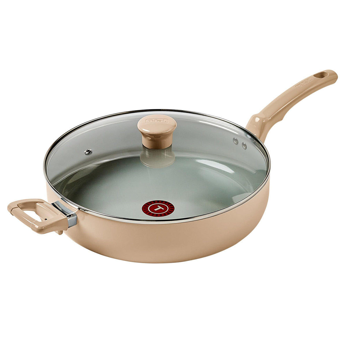 T-Fal Revive Ceramic Nonstick Sauté Pan with Lid, 6 Qt Forged Skillet