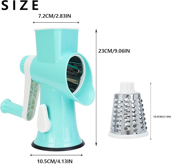TiwisiTe Rotary Cheese Grater with Handle-Versatile Cheese Grater