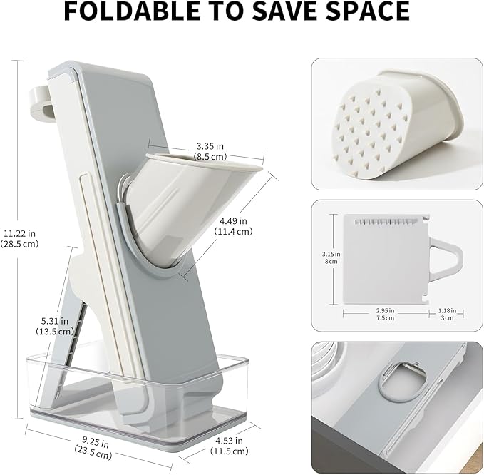 Safe Mandoline Slicer for Kitchen, 4-In-1 Chopper Vegetable Cutter, Mandolin Julienne Slicers for Fruits and Vegetables, Potato Cutter for Fries, Kitchen Gadgets and House Essentials