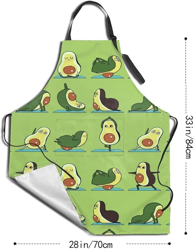 Wisedeal Yoga Avocado Apron, Waterproof Fabric, Adjustable Drawstring