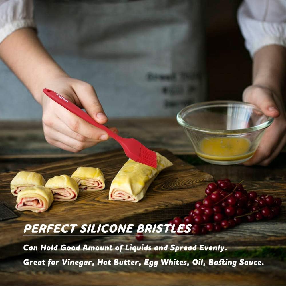 Walfos Silicone Basting Pastry Brush, 600°F Heat Resistant for BBQ Grill Baking Kitchen Cooking, BPA Free and Dishwasher safe