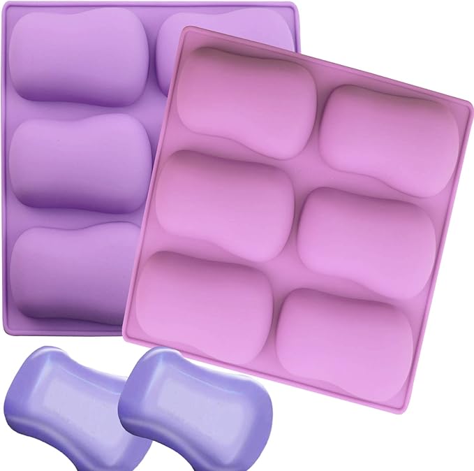2PCS Oval Silicone Soap Mold,Soap Molds for Soap Making