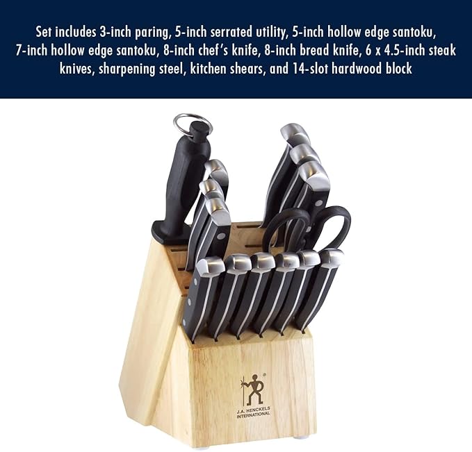 Henckels Statement 15-Pc Knife Block Set, Razor-Sharp, German Engineered