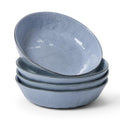 famiware Moonlight 8.5 Inch Pasta Bowls Set of 4, 32oz Serving Bowls for Kitchen, Soup Bowl with Linen Finish, Large Stoneware Bowls for Festivals, Housewarming, Dinnerware, Blue