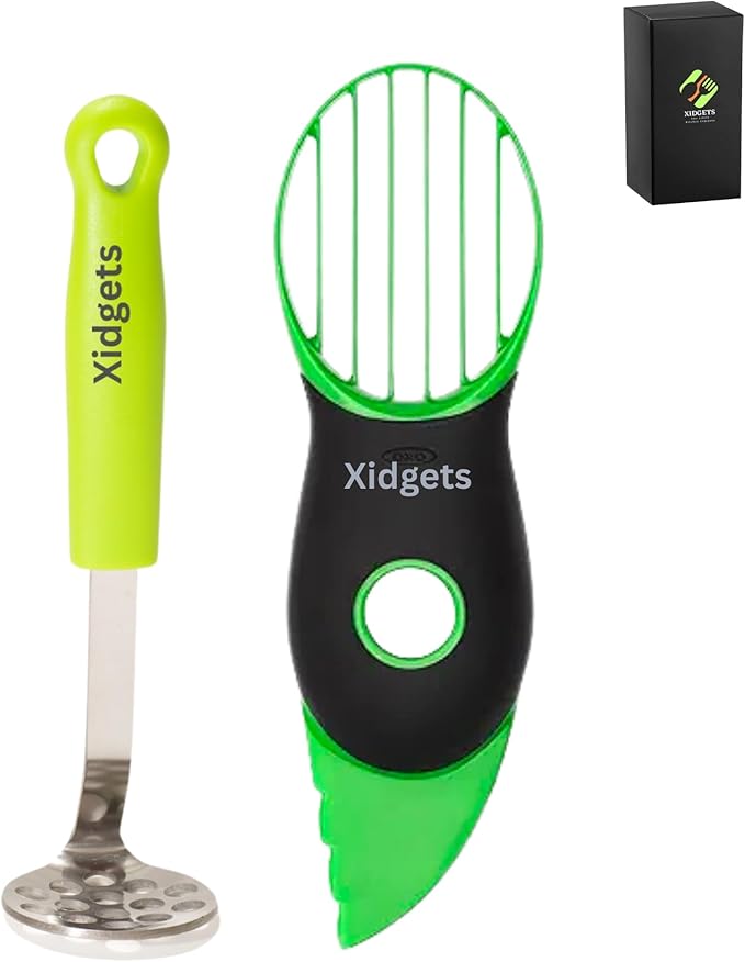 2pc Avocado Tool Set in Box - 3-in-1 Avocado Slicer with Cutter & Pit Remover + Mini Masher