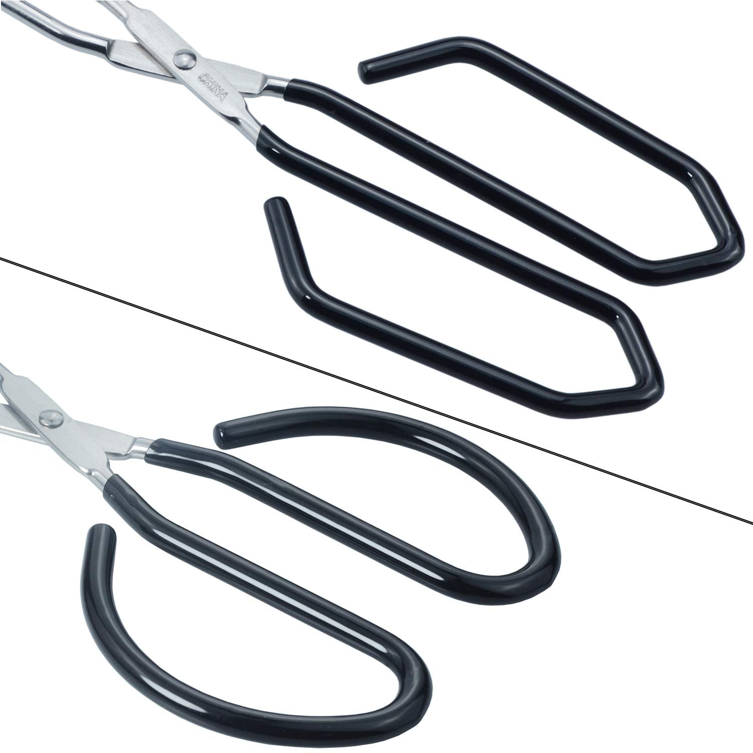 HINMAY Scissor Style Tongs 10-Inch and 11-Inch Set, Set of 2