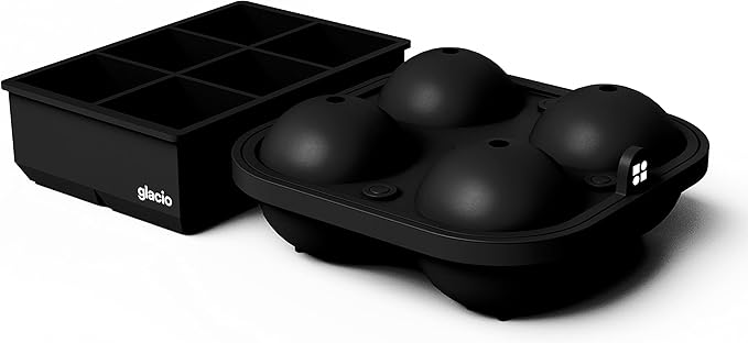 Ball Ice Cube Tray and Big Cube Molds for Whiskey, Slow Melting Set