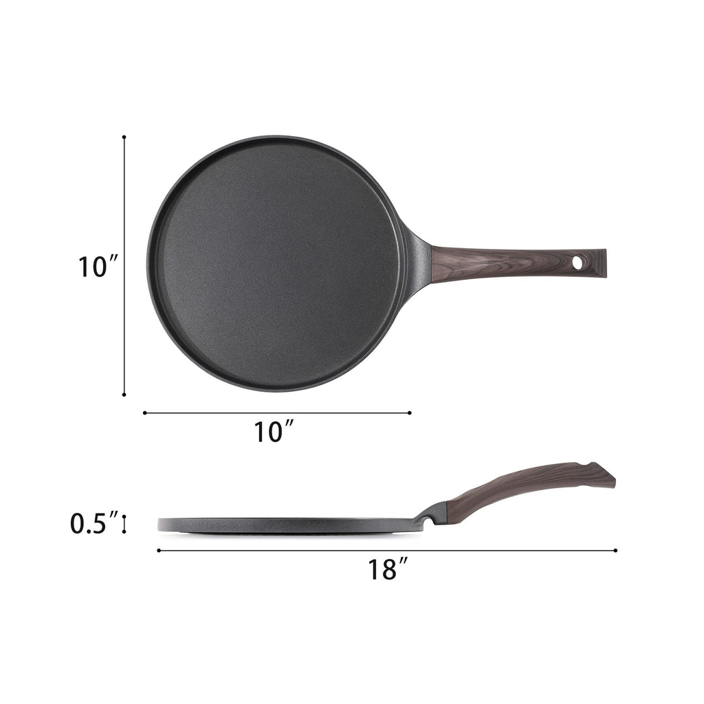 SENSARTE 10 Inch Nonstick Crepe Pan Granite Coating Pancake Pan Black