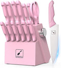 imarku 14-Piece Japanese High-Carbon Stainless Steel Kitchen Knife Set，Pink