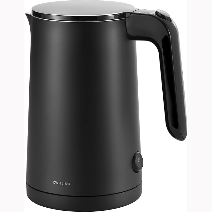 ZWILLING Enfinigy Cool Touch Electric Kettle, 1-Liter Cordless Hot Water & Tea Kettle, Fast Boil, Double-Walled Stainless Steel, Black