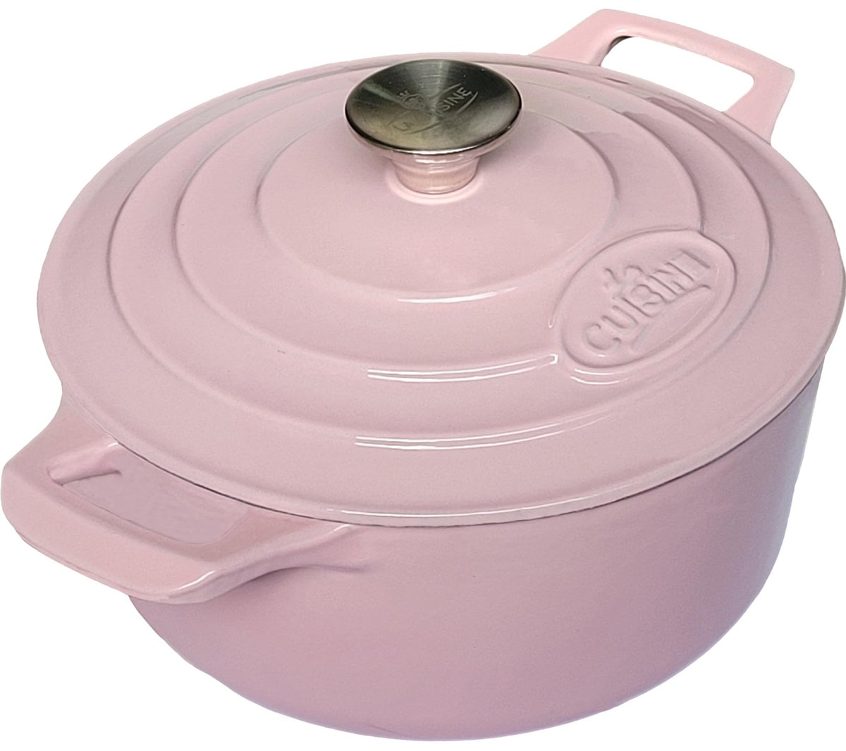La Cuisine Enameled Cast Iron Dutch Oven Casserole Pot with Golden handle for Lid, Internal Matte Black Enamel Coating, 6.5 QT 11" / 28cm Ø, Oven-Safe 550°F/276°C, Cranberry