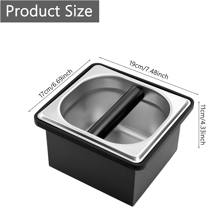 Espresso Knock Box Stainless Steel Coffee Puck Container Knockbox