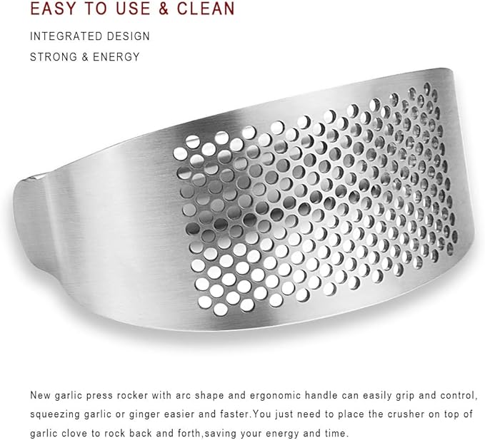 AmDONGKING Stainless Steel Garlic Press Rocker, with Bottle Opener