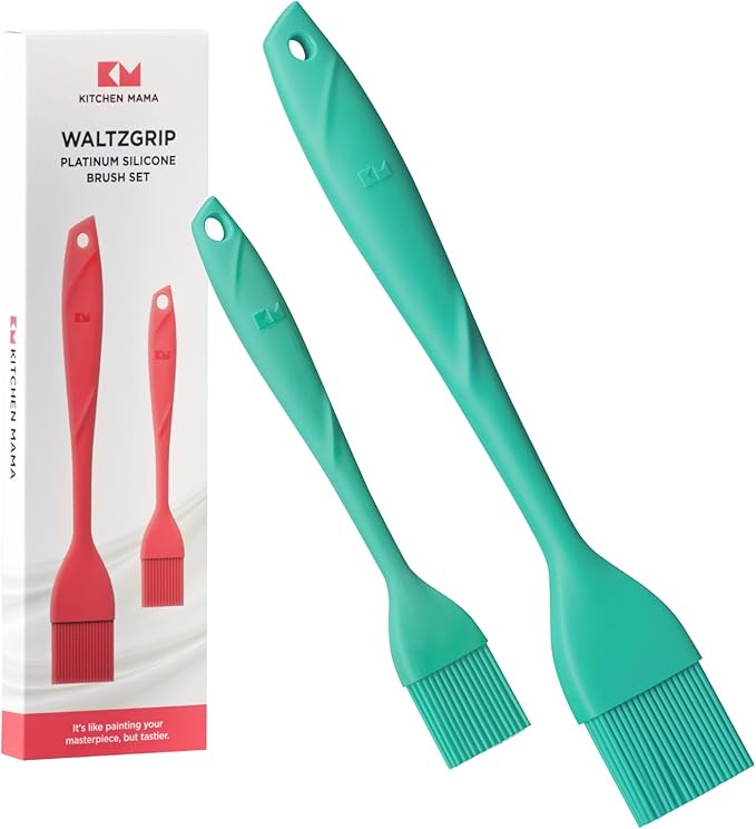 Kitchen Mama WaltzGrip Platinum Silicone Basting Pastry Brush, Teal