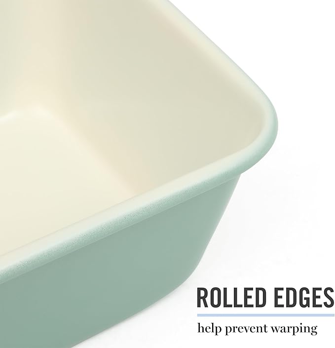 Martha Stewart Gallen 9 Inch Nonstick Carbon Steel Loaf Pan – Teal, Durable Bakeware for Even Baking and Easy Release