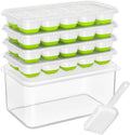 DOQAUS Ice Cube Tray with Lid and Bin,4 Pack Ice Cube Trays for Freezer