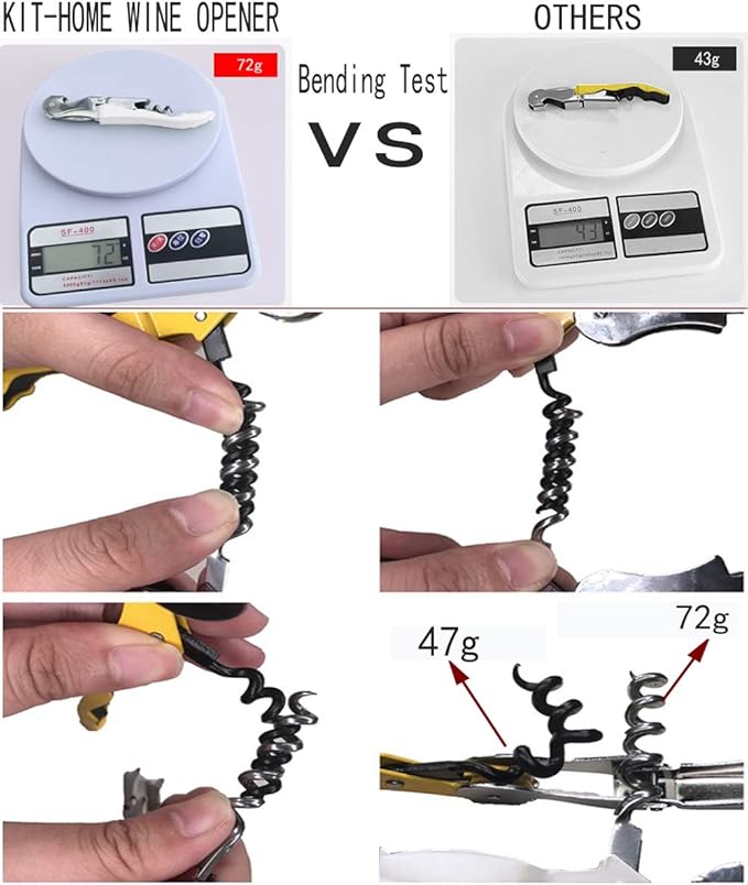 Professional Waiter Corkscrew Wine Openers Set(4PCS), Heavy Duty Stainless Steel Hinges Wine Key for Restaurant Waiters, Sommelier, Bartenders