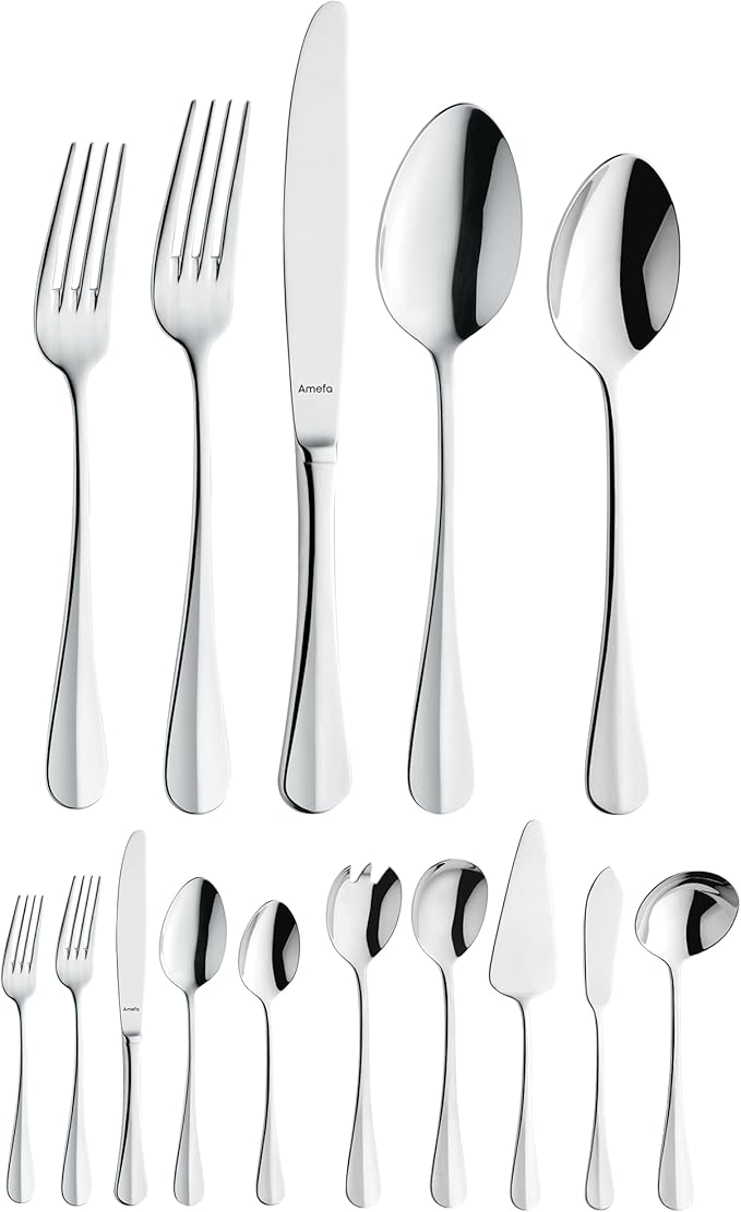 Amefa Baguette Flatware Set - Silver, Set of 45