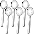 Extra Large Serving Spoons Set of 6-Piece, 11.7-Inch Serving Slotted Spoon x 3 Serving Spoon x 3, 18/8 Stainless Steel Serving Utensil for Buffet, Parties, Catering - Dishwasher Safe(6-Pack, Silver)