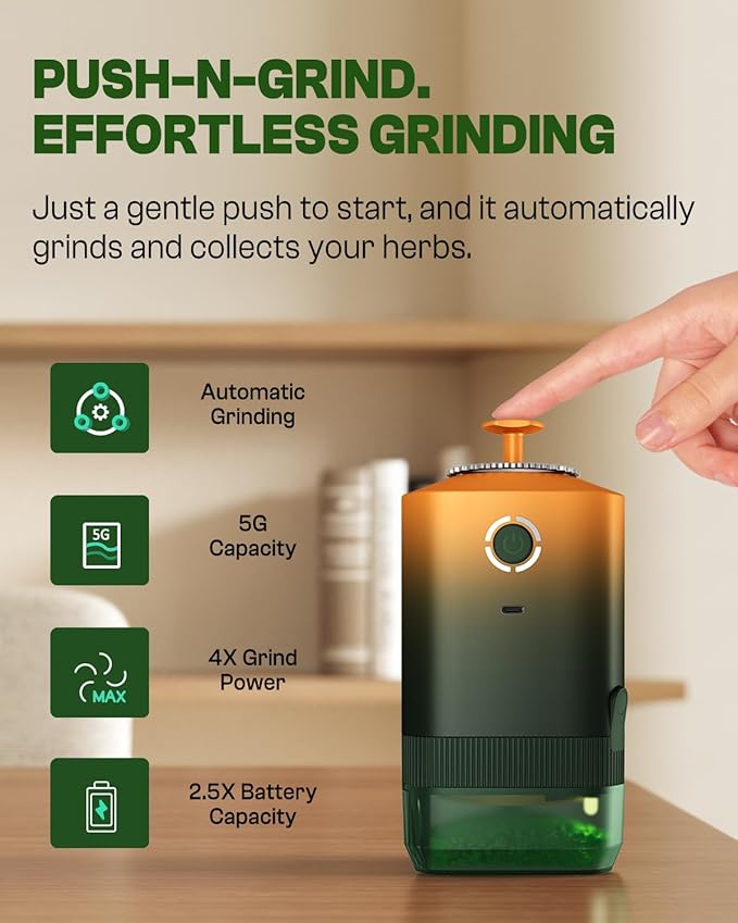 K5 Electric Spice Grinder 5g Automatic One-Hand Use Rechargeable Mill