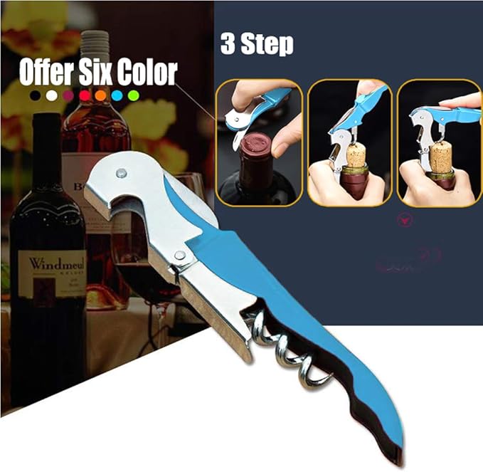 Professional Waiter Corkscrew Wine Openers Set(2PCS), Heavy Duty Stainless Steel Hinges Wine Key for Restaurant Waiters, Sommelier, Bartenders