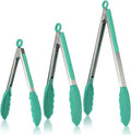 U-Taste Kitchen Tongs for Cooking, 600ºF Heat-Resistant Tps, 3Pcs/Aqua Sky