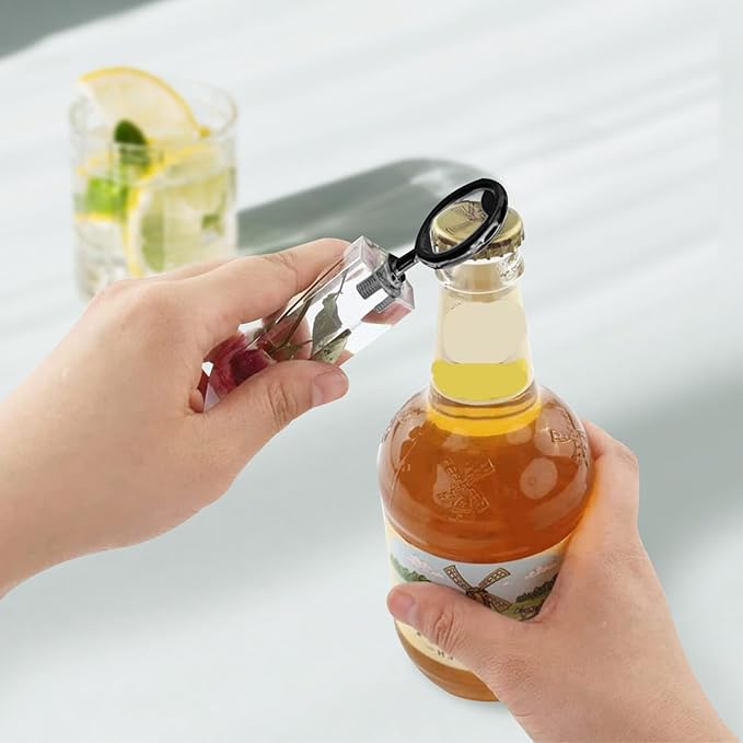 Yugada Metal Bottle Opener Kit - 10 Pcs Stainless Steel Inserts, DIY Beer Opener Hardware, Flat Black Inserts