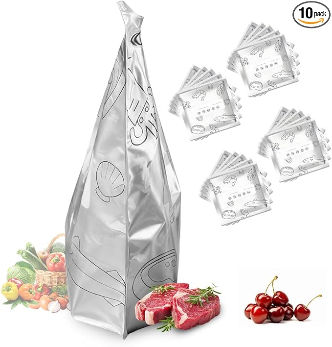 Reusable Aluminum Foil Sealable Storage Bags, 2026 New Resealable Vacuum Zipper Pouches, Stand Up Foil Sealable Bags with Label and Zip Lock for Kitchen (20, Small)