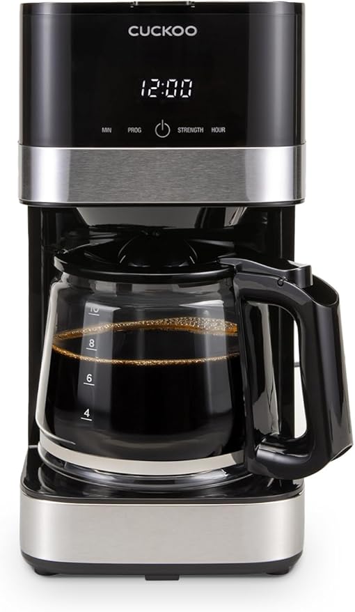 CUCKOO 10-Cup Programmable Drip Coffee Maker with Glass Pot, CCM-BD011B