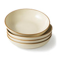 famiware Jupiter Pasta Bowls, 30 OZ Large Salad Bowls Set of 4, Microwave and Dishwasher Safe, Sturdy and Stackable, Serving Bowls for Kitchen, Vanilla White