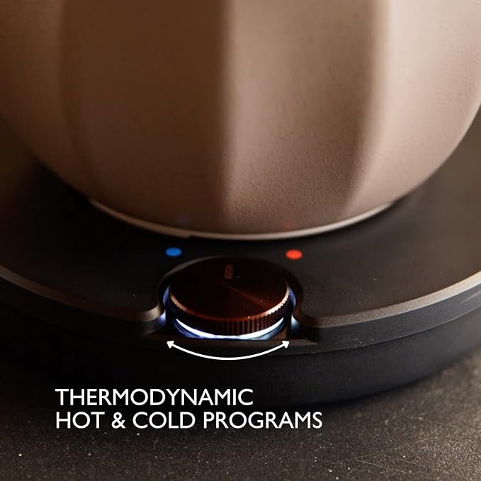 Hotel Chocolat Hot Chocolate Maker – Velvetiser Hot & Cold Drinking Chocolate Machine, Includes Mug, Glass & Sachets, Pebble Edition, Luxury Gift
