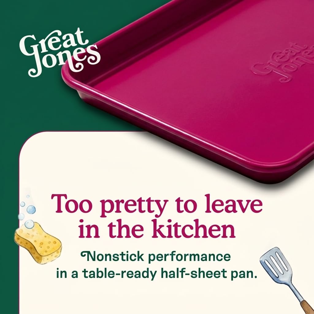 Great Jones Nonstick & Non Toxic Quarter Sheet Pan 13.5" x 9.5" (Raspberry)