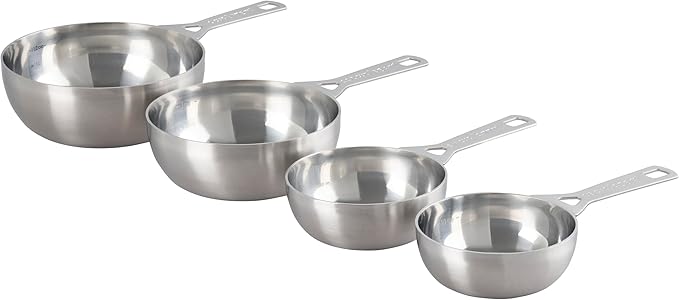 Le Creuset Stainless Steel Batch-Baking Measuring Cups, Set of 4