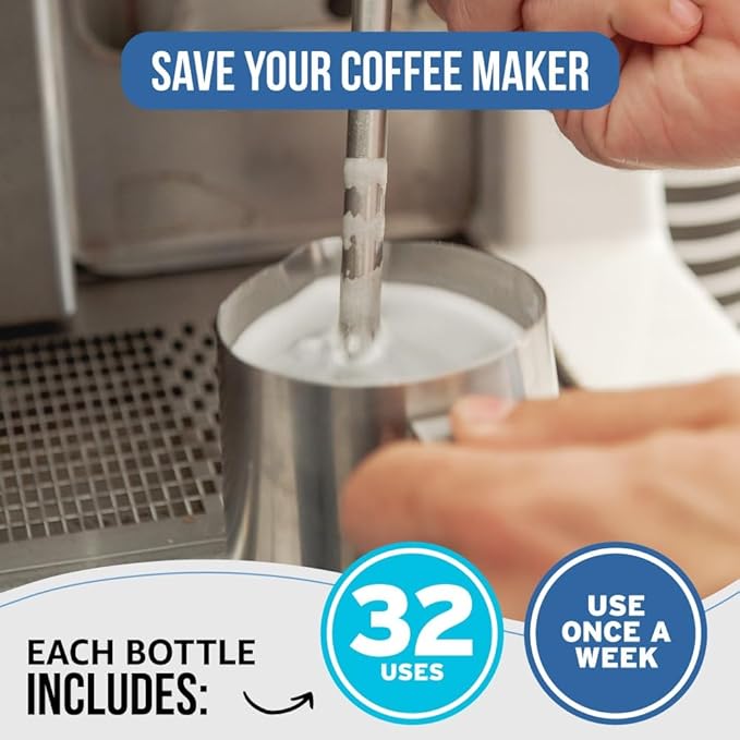 Caffenu Universal Milk System Cleaner, Use on All Machines, 33.8fl oz/1 L
