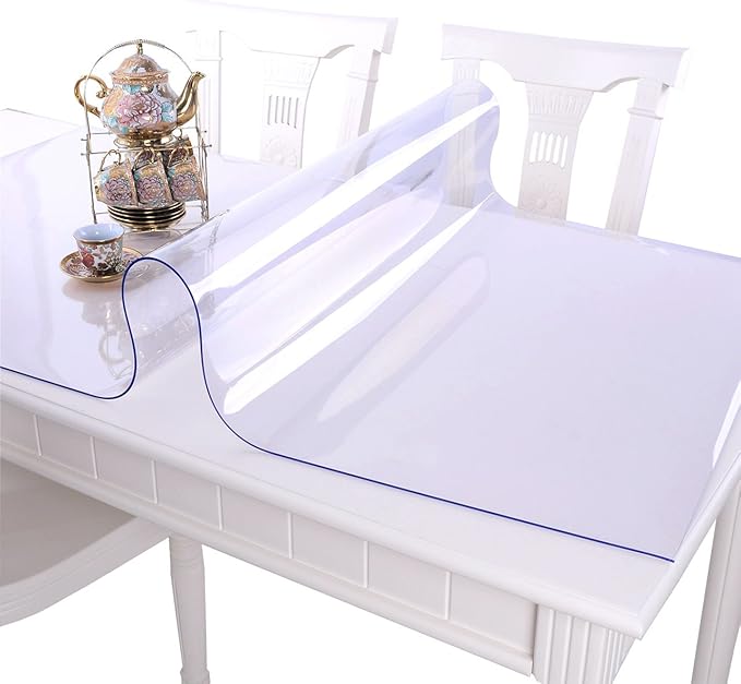 NECAUX Clear PVC Table Cover Protector 24 x 71 Inch 1.5mm Thick