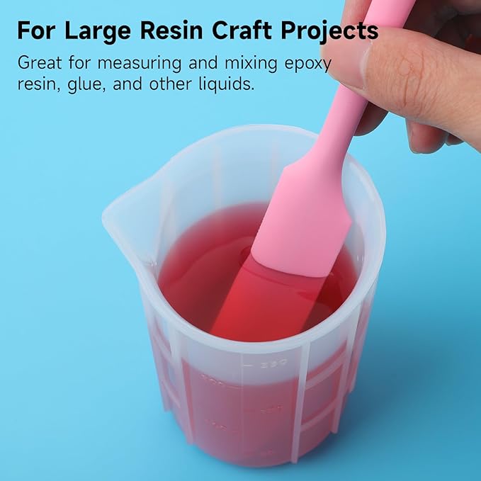 Gartful 300ml Large Silicone Measuring Cups, 10OZ Reusable Squeeze and Pour Resin Cups for Epoxy, Casting Molds, Slime, Craft Art Projects, Cup Making, Waxing, 6 Packs