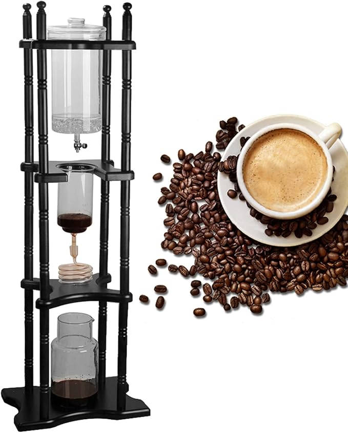 Josbuynls Cold Drip Coffee Maker, 2000ml Large Capacity Glass Dutch Coffee Dripper Ice Drip Coffee Tower w/Stable Base for Commercial Office