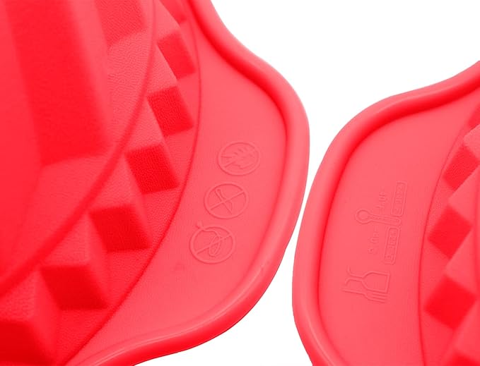 Kenond 2 Pack 9.5 Inch Silicone Fluted Cake Pan, With Sturdy Handle
