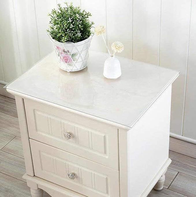 NECAUX Frosted PVC Table Cover Protector 19 x 31.5 Inch 1.5mm Thick