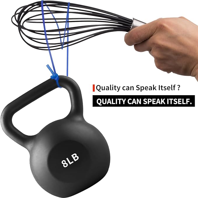 TEEVEA Silicone Whisk Set, Stainless Steel Handle, Heat Resistant Nonstick