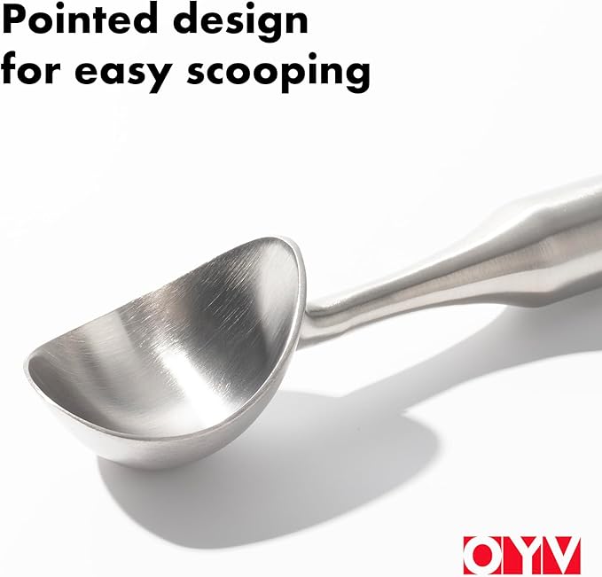 OYV 304 Stainless Steel Ice Cream Scoop, Heavy Duty, Ergonomic Handle