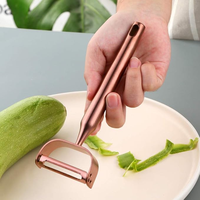 TEAHAHA 4 Sides Box Grater For Kitchen,Stainless Steel Cheese Grater With Handle,Multi-Function Vegetable Slicer Food Shredder For Chees,Ginger,Vegetables,Rose Gold