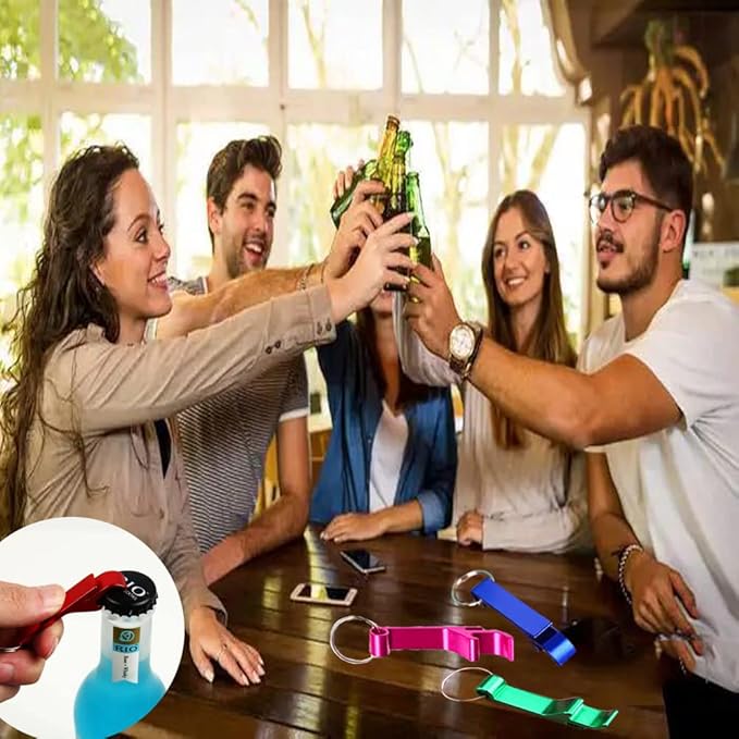 MTOMDY 36 Pieces Colored Aluminum Bottle Opener,Soda Beverage Beer Bottle Opener Keychain,Bottle Openers Aluminum Beer Bottle Opener Claw Beverage Keychain Ring for Kitchen/Wedding/Bar/Party
