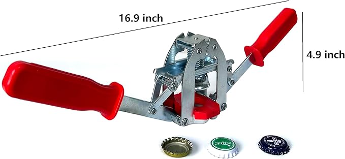 WENNING Manual Beer Bottle Capper Tool with 150 count Beer Bottle Caps,26mm Beer Corking Machine for Home Brewing（Crown Cap WN005）