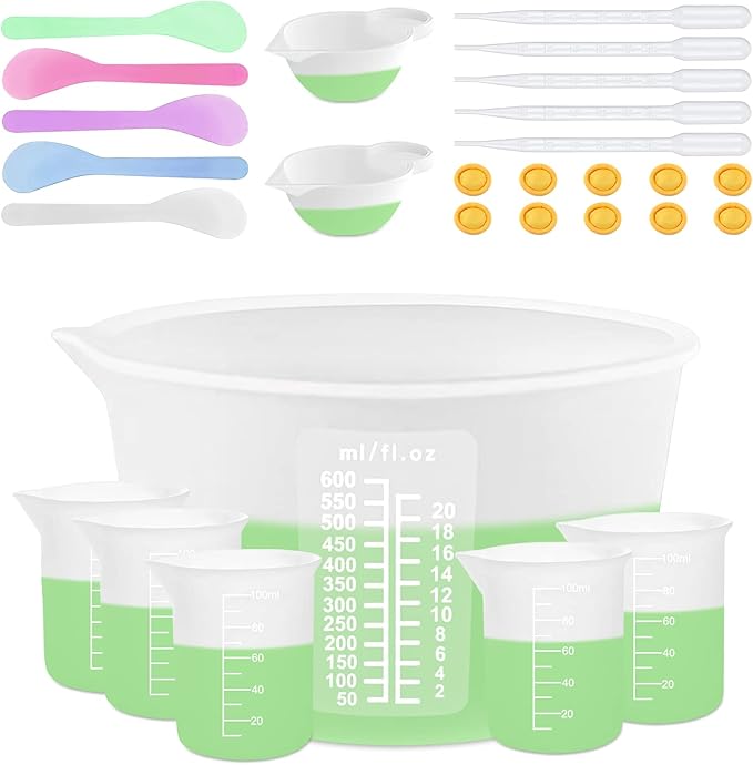 Sjubaopen Silicone Measuring Cups 600ml for Resin, Epoxy, Baking